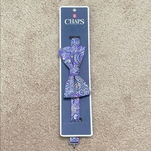 NWT Chaps Vibrant Purple Paisley Bow Tie